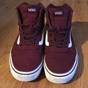 Vans SK8-HIs in maroon sz 8.5